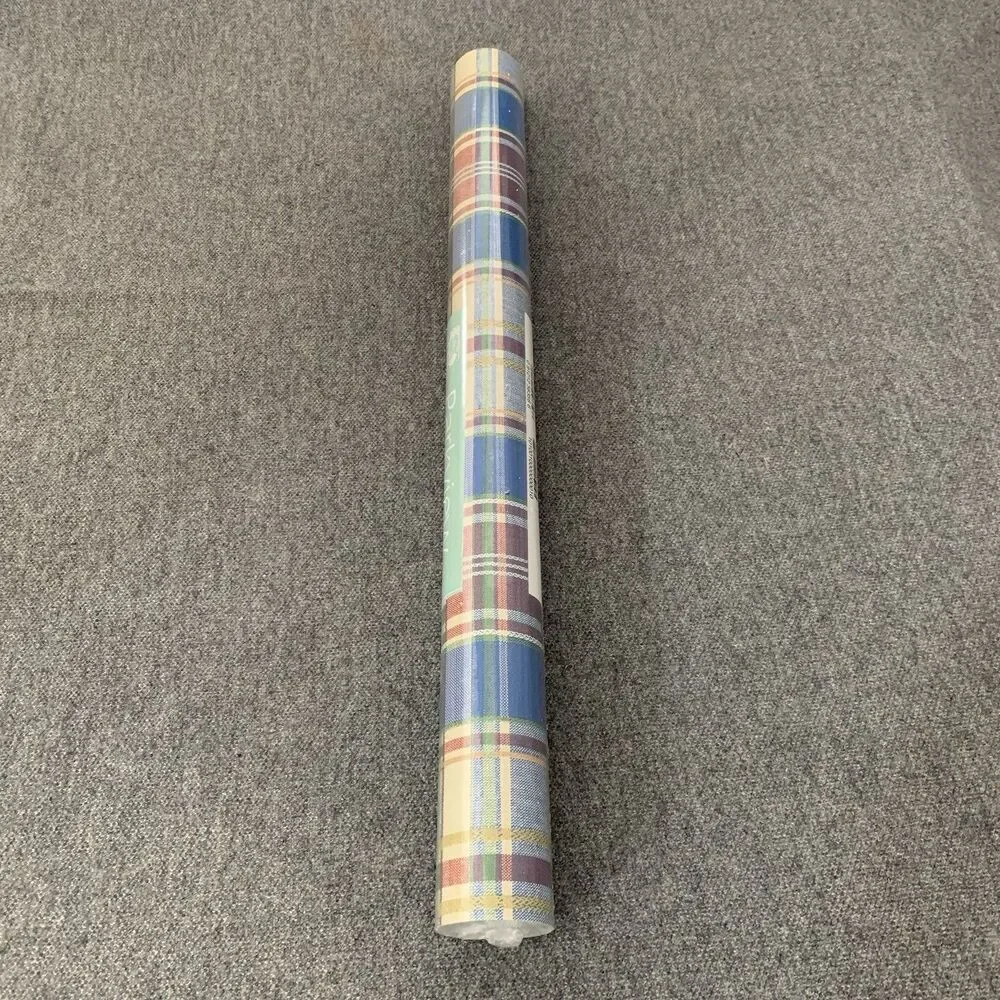 Parkview Designs Wallcoverings 56 sq ft BLUE & REDS PLAIDS SEALED NOS